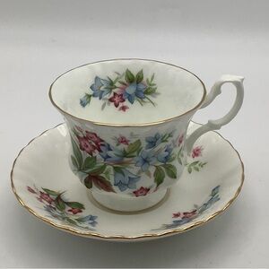 Vintage Royal Albert England Summertime Series Bone China Teacup and Saucer